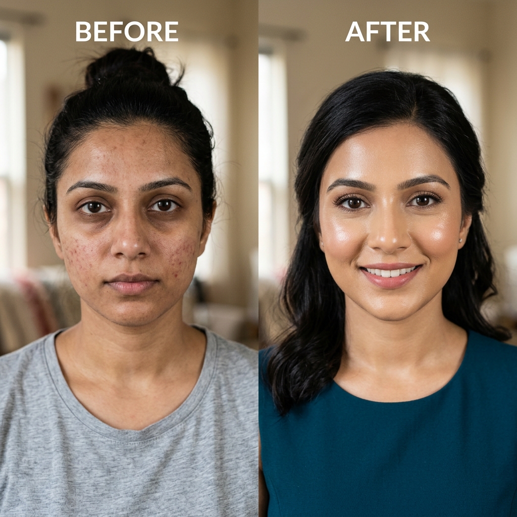 Before and After Makeup Transformation